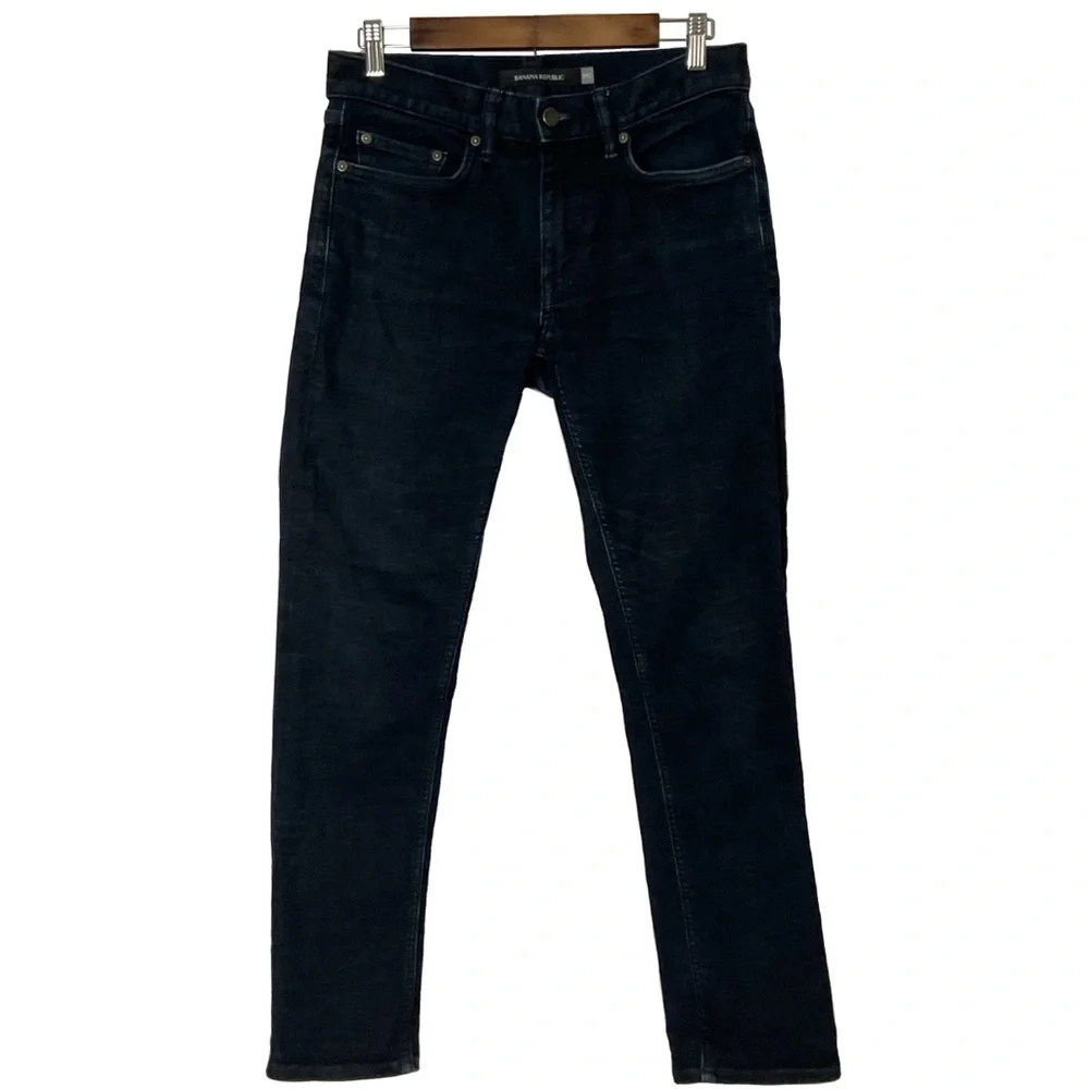 Banana Republic Dark Wash Slim Denim Jeans Five-Pocket Design; Button Zip; 30x30